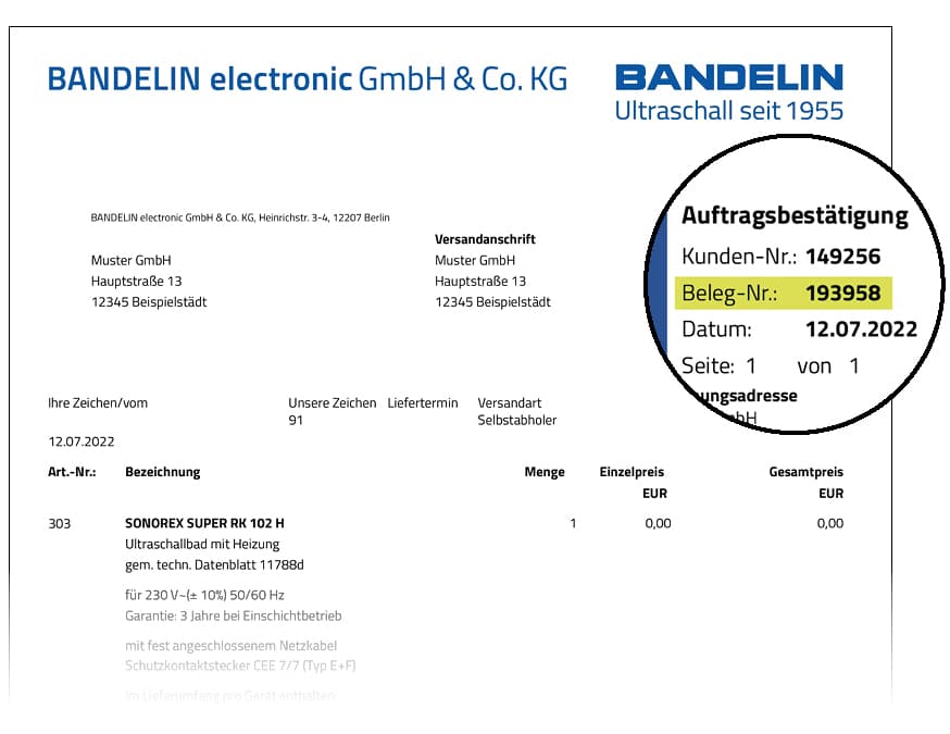 Bains à ultrasons  BANDELIN electronic GmbH & Co. KG